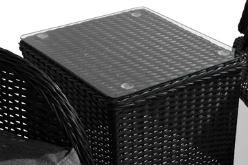 Marcus Caféset med 2 Reclinerfåtöljer Utomhus m Dyna - Svart - Utemöbler & utemiljö - Utegrupp - Cafegrupp & cafeset