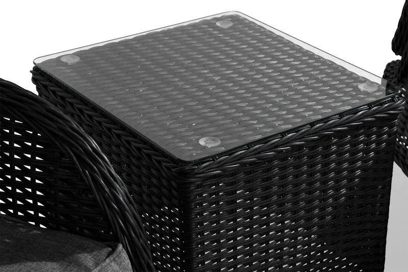 Marcus Caféset med 2 Reclinerfåtöljer Utomhus m Dyna - Svart - Utemöbler & utemiljö - Utegrupp - Cafegrupp & cafeset