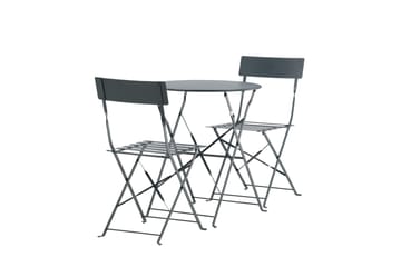 Marseille Caféset Rund Ø60 cm + 2 Matstolar Utomhus - Mörkgrå - Utemöbler & utemiljö - Utegrupp - Cafegrupp & cafeset
