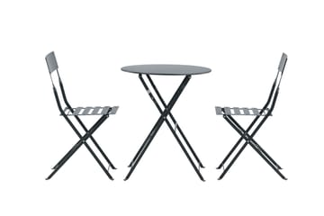 Marseille Caféset Rund Ø60 cm + 2 Matstolar Utomhus - Mörkgrå - Utemöbler & utemiljö - Utegrupp - Cafegrupp & cafeset