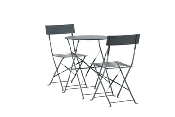 Marseille Caféset Rund Ø60 cm + 2 Matstolar Utomhus - Mörkgrå - Utemöbler & utemiljö - Utegrupp - Cafegrupp & cafeset