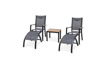 Panama Caféset 50x50 cm + 2 Utestolar Grå - Lifestyle Garden - Utemöbler & utemiljö - Utegrupp - Cafegrupp & cafeset