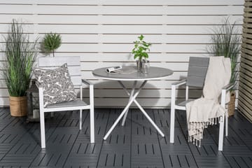 Parma Caféset Rund Ø90 cm + 2 Levels Stolar - Vit/Grå - Utemöbler & utemiljö - Utegrupp - Cafegrupp & cafeset