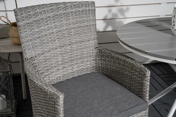 Parma Caféset Rund Ø90 cm + 2 Malin Karmstolar - Brun/Vit - Utemöbler & utemiljö - Utegrupp - Cafegrupp & cafeset