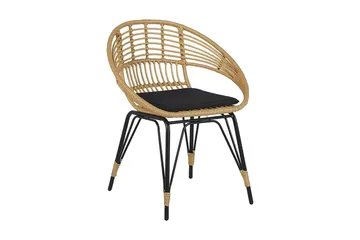 Pellaro Balkongset + 2 Utestolar m Dyna - Natur/Svart - Utemöbler & utemiljö - Utegrupp - Cafegrupp & cafeset