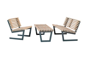 PLUS Siesta Lougeset med Stort Utebord 138 cm - Utemöbler & utemiljö - Utegrupp - Cafegrupp & cafeset