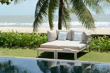 Portals Loungegrupp 2-sits - Teak/Vit - Utemöbler & utemiljö - Utegrupp - Cafegrupp & cafeset