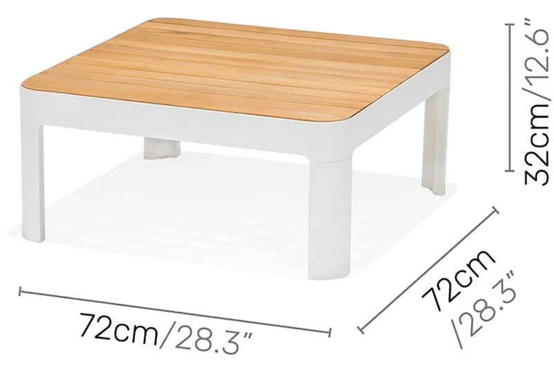 Portals Loungegrupp 4-sits - Vit/Teak - Utemöbler & utemiljö - Utegrupp - Cafegrupp & cafeset