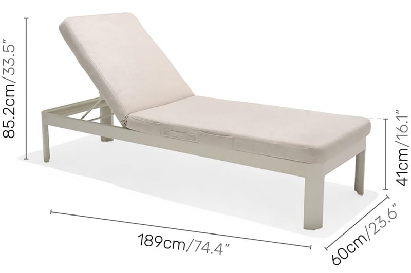 Portals Solsängset med Dyna - Vit/Trä - Utemöbler & utemiljö - Utegrupp - Cafegrupp & cafeset