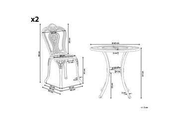 Radogna Balkongset 65 cm + 2 Utestolar - Brun - Utemöbler & utemiljö - Utegrupp - Cafegrupp & cafeset