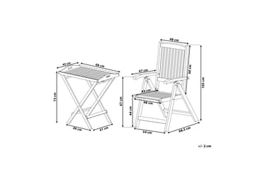 Riliegh Balkongset 68 cm + 2 Utestolar - Grafitgrå - Utemöbler & utemiljö - Utegrupp - Cafegrupp & cafeset
