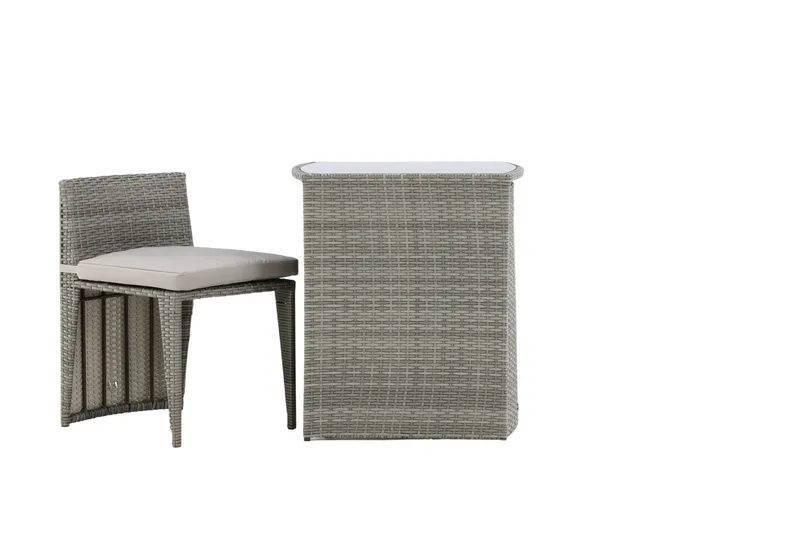 Savanna Caféset 50 cm + 2 Matstolar Utomhus - Grå - Utemöbler & utemiljö - Utegrupp - Cafegrupp & cafeset