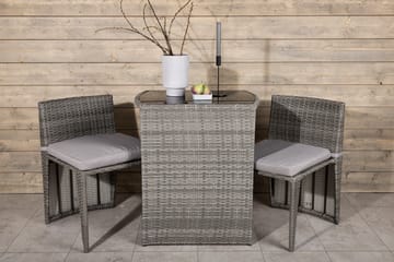Savanna Caféset 50 cm + 2 Matstolar Utomhus - Grå - Utemöbler & utemiljö - Utegrupp - Cafegrupp & cafeset