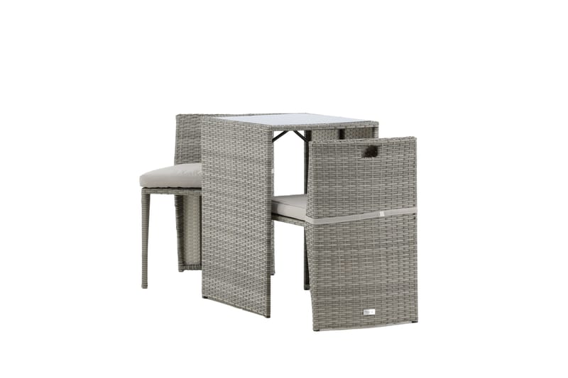 Savanna Caféset 50 cm + 2 Matstolar Utomhus - Grå - Utemöbler & utemiljö - Utegrupp - Cafegrupp & cafeset