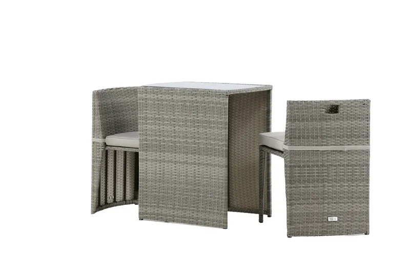 Savanna Caféset 50 cm + 2 Matstolar Utomhus - Grå - Utemöbler & utemiljö - Utegrupp - Cafegrupp & cafeset