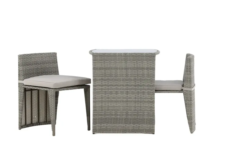 Savanna Caféset 50 cm + 2 Matstolar Utomhus - Grå - Utemöbler & utemiljö - Utegrupp - Cafegrupp & cafeset