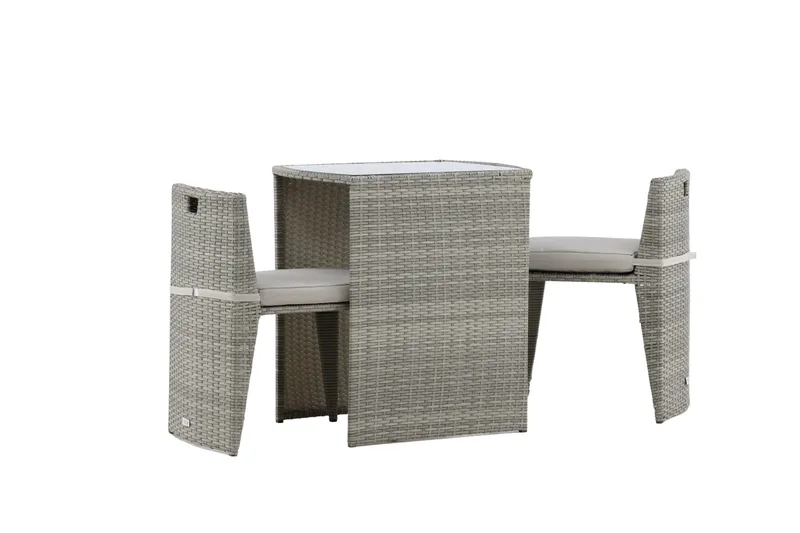 Savanna Caféset 50 cm + 2 Matstolar Utomhus - Grå - Utemöbler & utemiljö - Utegrupp - Cafegrupp & cafeset