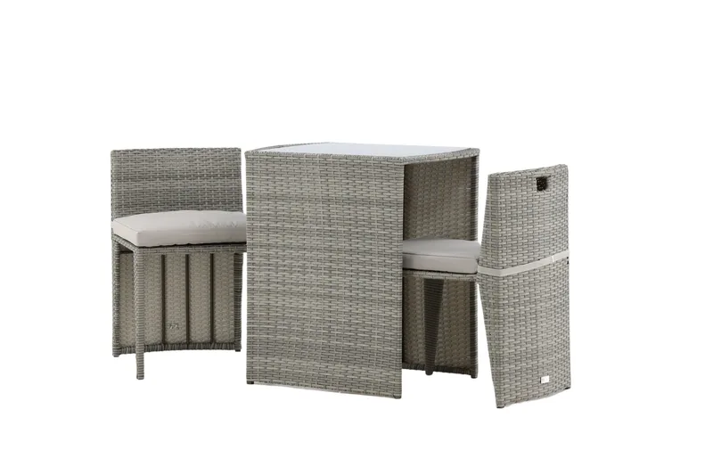 Savanna Caféset 50 cm + 2 Matstolar Utomhus - Grå - Utemöbler & utemiljö - Utegrupp - Cafegrupp & cafeset