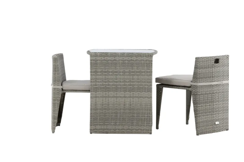 Savanna Caféset 50 cm + 2 Matstolar Utomhus - Grå - Utemöbler & utemiljö - Utegrupp - Cafegrupp & cafeset