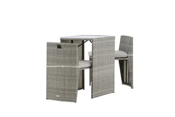 Savanna Caféset 50 cm + 2 Matstolar Utomhus - Grå - Utemöbler & utemiljö - Utegrupp - Cafegrupp & cafeset