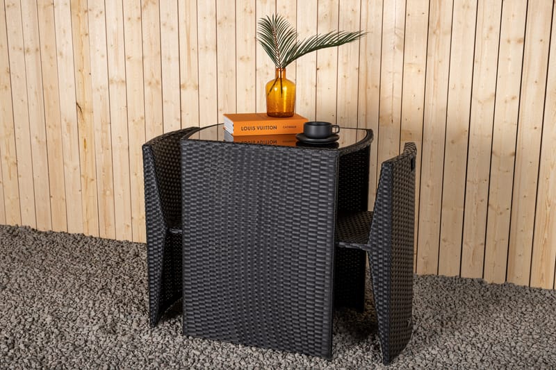 Savanna Caféset 50 cm + 2 Matstolar Utomhus - Svart - Utemöbler & utemiljö - Utegrupp - Cafegrupp & cafeset
