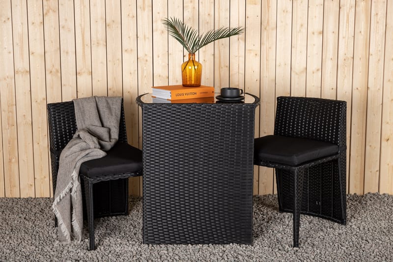 Savanna Caféset 50 cm + 2 Matstolar Utomhus - Svart - Utemöbler & utemiljö - Utegrupp - Cafegrupp & cafeset