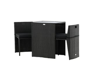 Savanna Caféset 50 cm + 2 Matstolar Utomhus - Svart - Utemöbler & utemiljö - Utegrupp - Cafegrupp & cafeset