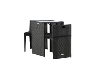 Savanna Caféset 50 cm + 2 Matstolar Utomhus - Svart - Utemöbler & utemiljö - Utegrupp - Cafegrupp & cafeset