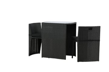 Savanna Caféset 50 cm + 2 Matstolar Utomhus - Svart - Utemöbler & utemiljö - Utegrupp - Cafegrupp & cafeset