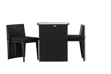 Savanna Caféset 50 cm + 2 Matstolar Utomhus - Svart - Utemöbler & utemiljö - Utegrupp - Cafegrupp & cafeset