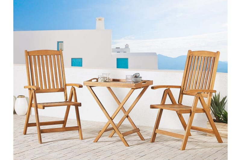 Trädgårdsmöbelset av Utebord och 2 Utestolar JAVA - Trä/natur - Utemöbler & utemiljö - Utegrupp - Cafegrupp & cafeset