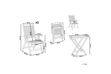 Trädgårdsmöbelset av Utebord och 2 Utestolar JAVA - Trä/natur - Utemöbler & utemiljö - Utegrupp - Cafegrupp & cafeset