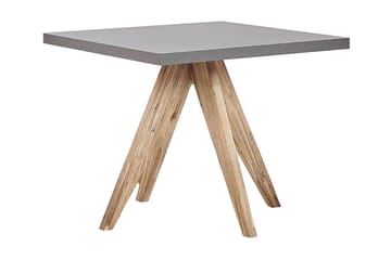 Trädgårdsset av Utebord och 4 pallar 90 x 90 cm OLBIA - Grå - Utemöbler & utemiljö - Utegrupp - Cafegrupp & cafeset