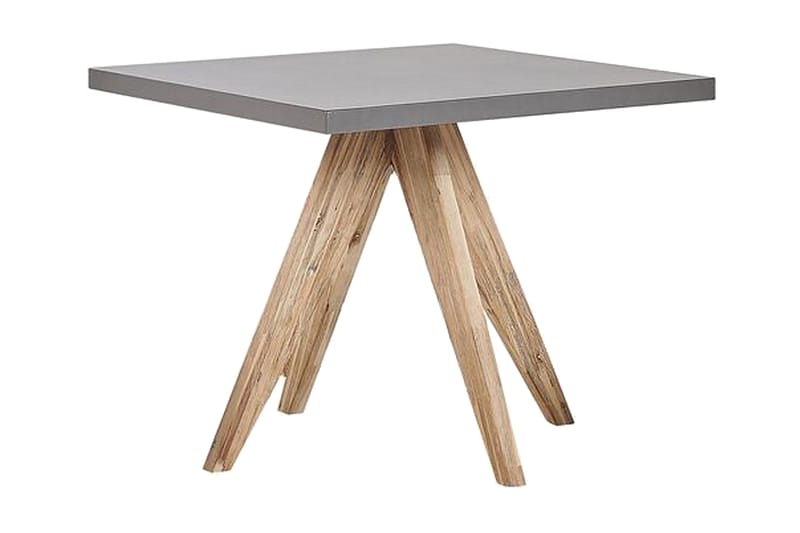 Trädgårdsset av Utebord och 4 pallar 90 x 90 cm OLBIA - Grå - Utemöbler & utemiljö - Utegrupp - Cafegrupp & cafeset