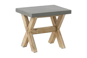 Trädgårdsset av Utebord och 4 pallar 90 x 90 cm OLBIA - Grå - Utemöbler & utemiljö - Utegrupp - Cafegrupp & cafeset