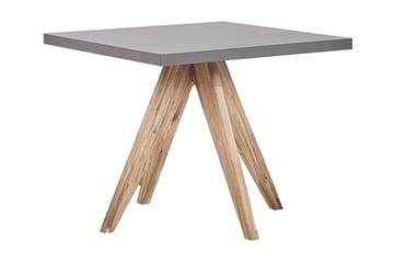 Trädgårdsset av Utebord och 4 pallar 90x90 OLBIA - Grå - Utemöbler & utemiljö - Utegrupp - Cafegrupp & cafeset