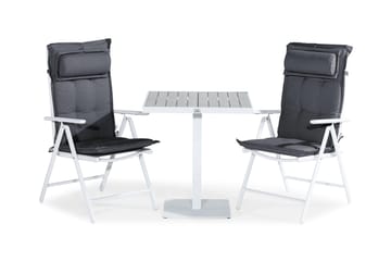 Tunis Caféset 70x70 + 2 Maggie Positionsstol m Dyna - Vit/Grå - Utemöbler & utemiljö - Utegrupp - Cafegrupp & cafeset