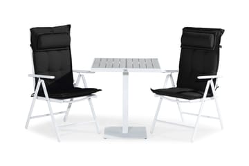 Tunis Caféset 70x70 + 2 Maggie Positionsstol m Dyna - Vit/Grå/Svart - Utemöbler & utemiljö - Utegrupp - Cafegrupp & cafeset