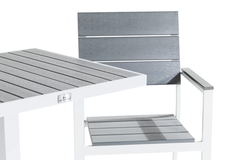 Tunis Caféset 70x70 + 2 Stapelstolar - Vit/Grå - Utemöbler & utemiljö - Utegrupp - Cafegrupp & cafeset