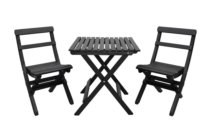 Wilma Caféset 65x65 cm + 2 Utestolar Grå/Vit, Baltic Garden