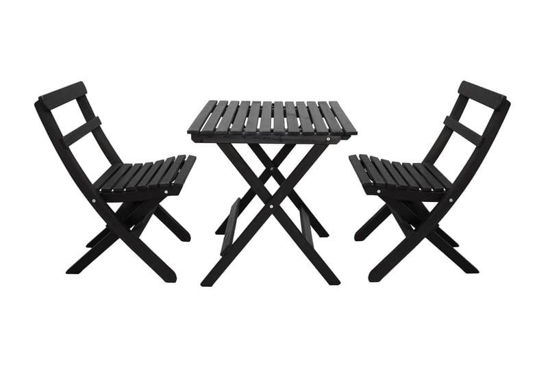 Wilma Caféset 65x65 cm + 2 Utestolar Grå/Vit - Baltic Garden - Utemöbler & utemiljö - Utegrupp - Cafegrupp & cafeset