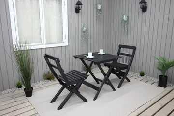 Wilma Caféset 65x65 cm + 2 Utestolar Grå/Vit - Baltic Garden - Utemöbler & utemiljö - Utegrupp - Cafegrupp & cafeset