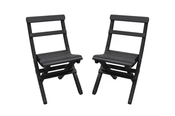 Wilma Caféset 65x65 cm + 2 Utestolar Grå/Vit - Baltic Garden - Utemöbler & utemiljö - Utegrupp - Cafegrupp & cafeset