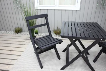 Wilma Caféset 65x65 cm + 2 Utestolar Grå/Vit - Baltic Garden - Utemöbler & utemiljö - Utegrupp - Cafegrupp & cafeset