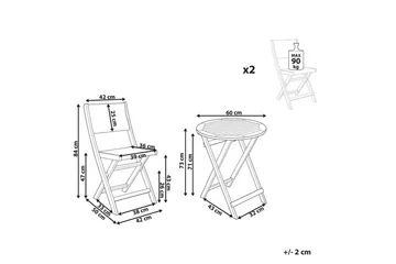 Cafégrupp Prossedi - Grönt, ljust trä - Utemöbler & utemiljö - Utegrupp - Cafegrupp & cafeset