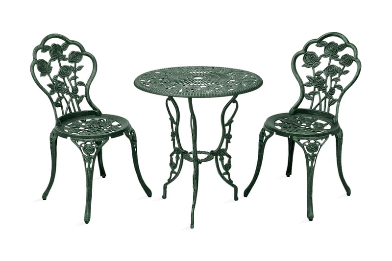 Caféset 3 delar gjuten aluminium grön - Cafegrupp & cafeset