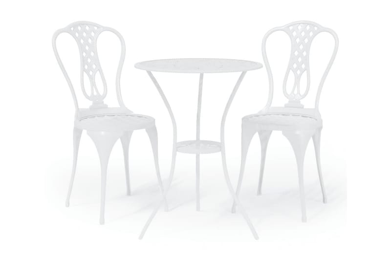 Caféset 3 delar gjuten aluminium vit - Cafegrupp & cafeset