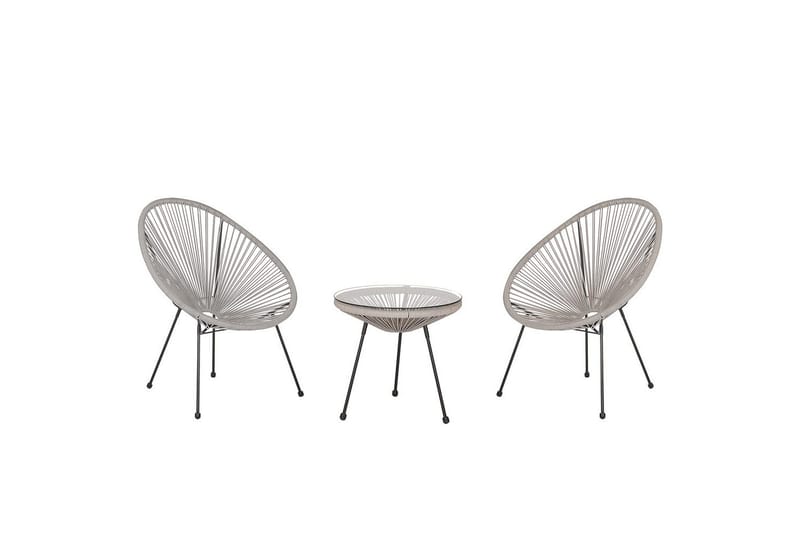 Cafeset Acapulco II Ljusgrå/svart, Ljusgrå/svart