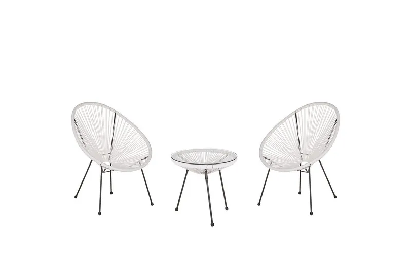 Cafeset Acapulco II Vit/Svart, Vit/Svart