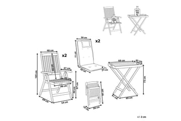 Cafeset Amantea med kuddar Mörk trä/blå - Mörk trä/blå - Utemöbler & utemiljö - Utegrupp - Cafegrupp & cafeset